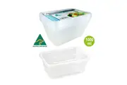 120pcs Takeaway Food Containers 1L Take Away Storage Boxes Plastic Lid 1000ml AU