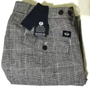 Dockers Tapered Fit 36 29 Smart 360 Linen Blend Pleated Dress Pants Gray Plaid
