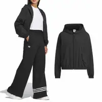 在飛比找蝦皮商城優惠-adidas 外套 Original 女款 黑 連帽外套 三