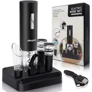 Electric Wine Opener Set, Automatic Corkscrew Remover One-click Rechargeable ...