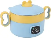 Insulated Food Warmer Bowl, Electric Heating Lunch Box Stainless Steel Automatic Constant Temperature Food Warmer with 2000mAh Rechargeable Battery for Home Travel
