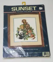 New Dimensions Sunset Cuddly Critters No Count Cross Stitch Kit #13939 New!