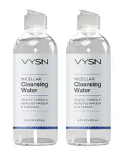 VYSN Unisex 16oz Micellar Cleansing Water - Gentle Formula Removes Makeup & Cleanses - 2 Pack