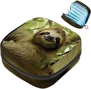 Period Bag,Sanitary Napkin Storage Bag,Animal Tree Sloth,Tampon Bag for Purse