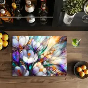 Crocus Flower, 11x8" Tempered Glass Cutting Board, Sublimated, (cut15)