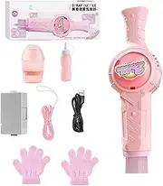 Automatic Bubble Machine, Electric Machine Bubble Toys Blower, Bubble Wand for Kids, Summer Bubble Maker Toys, Bubble Machine Blower Maker Wand, Portable Interactive Toys for Birthday Wedding, Pink