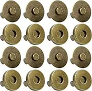 Onwon 20 Set Magnetic Snaps for Purse Magnetic Bag Fastener Clasp Magnetic Button Replacement Kit Perfect for Purse, Bag, Clothes, Leather (Antique Brass 14mm)