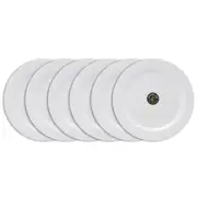 6x Lemon & Lime 27.5cm Melamine Dinner/Lunch Plate Round Dish Dinnerware White