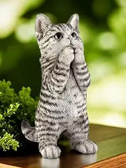 Teaeeno Outdoor Cat Statue Garden Decorations,Resin Animal Cat Yoga Pose Statue,Cute Kitten Table Decoration,Cats Figurine for Cats Lovers,Animal Resin Sculpture Art Décor for Garden Yard Lawn
