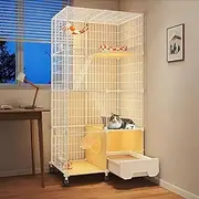 Cat Cage Indoor, 2/3 Tier Cat Playpen, Cat Enclosures, Large Space, with Litter Box, Can Be Moved, Breathable, Cat House, for Small and Medium Pets(High150cm/59.1in)
