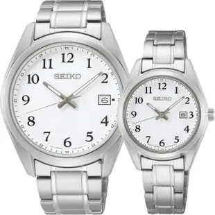 【SEIKO 精工】CS 城市情侶手錶 對錶 送行動電源(SUR459P1+SUR465P1)