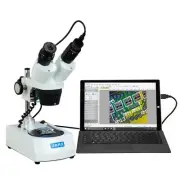 OMAX 10X-20X-30X-60X Student Binocular Stereo Microscope LED Lights+1.3MP Camera