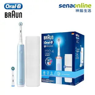 【結帳時輸碼MOM100現折100★APP下單9%回饋】【贈一年份刷頭組】BRAUN德國百靈 Oral-B PRO4 德製3D電動牙刷 PRO 4