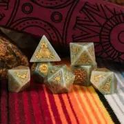 Peruvian Amazonite Stone Dice Set - Dice Around the World Collection Brand New b