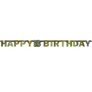 Sparkling Celebration Happy 18th Birthday Prismatic Letter Banner