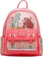 [Wondapop] Disney Lady And The Tramp At Tony's Restaurant 11" Vegan Leather Fashion Mini Backpack