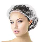 Shower Cap Disposable Bath Caps Waterproof Plastic Elastic Hair Bath Caps,50 Pcs