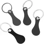 [Operitacx] 4Pcs Stainless Steel Trolley Tokens Convenient Key Rings for Shopping Trolleys Portable Keychain Decor Elegant and Design Easy to Use for Coin Replacement