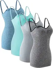 [TOUCH LOOM] Nursing Tank Tops Maternity Tank Tops Built in Bra for Breastfeeding with Adjustable Straps for Womens