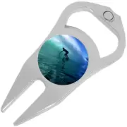 Surfer Wave Ocean Golf Ball Marker Divot Repair Tool Bottle Opener
