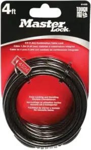 Master Lock, Combination Cable Bike Lock, Model 8143D, 4 foot long, Black