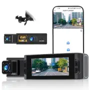 3 Dash Camera for Cars,4K Full UHD Car Camera Front Rear Inside with WiFi APP...