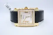 NEW CHOPARD HAPPY SPORT II SQUARE XL 18K YELLOW GOLD FACTORY DIAMOND WATCH
