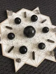 Protection Crystal Grid | Tigers Eye | Smokey Quartz | Obsidian | Labradorite
