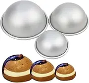LALAFINA 3pcs Bath Salt Mold Tins Non-Stick Cake Pan Round Aluminum Pastry Round Baking Mold Small Cake Mold Pans Cake Tin Muffin Tin Heart Shaped Cake Pan Mini Cake Molds Loaf Silver
