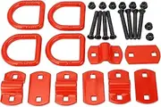 NDNCZDHC 1/2in Heavy Duty D Ring Bolt On Forged 12125lbs Break Strength Trailers Tie Down Anchors Hooks for Truck Van (Red)