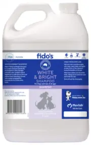 Fidos White & Bright Shampoo Conditioner 5L Dog Cat Soap Free Fidos