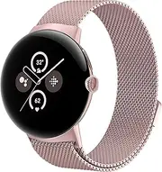[TOPsic] Stainless Steel Bracelet Google Pixel Watch Bracelets, Mesh Replacement Strap Metal Watch Strap Magnetic Closure Bracelet for Google Pixel Watch LTE/Google Pixel Watch WiFi