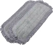 COLLBATH High Absorbency Microfiber Mop Pads 2 Pack Wet/Dry Floor Cleaning Universal Flat Mop Heads Lint- Detach for Easy Cleaning
