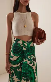 [Etro] Knit Cotton-Blend Crop Top