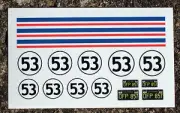 HERBIE Beetle 18th scale pre cut stickers/decals,idea for RC and Die Cast model