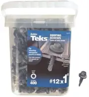 Teks 21418 Hex-Head Roofing Screws, #12 x 1", 400 Piece