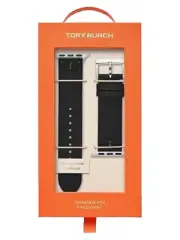 New Tory Burch McGraw Black Leather 38 40 41 mm Apple Watch Band Strap TBS0005
