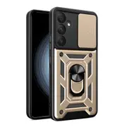 For Samsung Galaxy A35 5G Case Shockproof Shielding Cover, Metal Ring, Gold