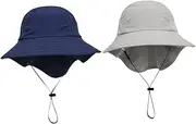 [Ipetboom] Pcs Boys and Girls Bucket Hat Breathable Sun Protection Hat for Boy Girl Summer Blue