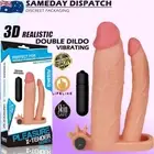 Lovetoy Vibrating Double Penis Sleeve Realistic Dildo Extender Cock Ring Sex Toy