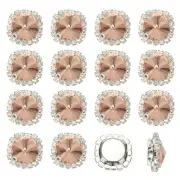16Pcs Rhinestone Buttons, Flatback Sew on Rhinestones, Water Red