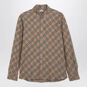 [Burberry] Beige Button-down Shirt With Check Pattern S Beige