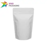 BULK DISCOUNT - 200 x MATT WHITE STAND UP POUCH, ZIP SEAL MYLAR FOIL ZIPPER BAGS