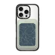 Snappy MagSafe Wallet Snappy™ BioVeg Wallet MagSafe Compatible Elegant mauve blue gold abstract floral pattern
