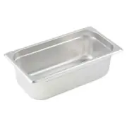Anti-Jam Steam Pan Third-Size Reinforced Stainless Steel 4"D 24 Gauge