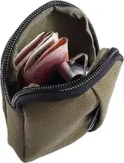 [Gcerfby] Portable Belt Bag, Small Utility Zipper Bags, Coin Card Holder, Nylon Earphone Pack, Waist Case Wallet, Multi-Purpose Use, 10.0x6.5x1.0cm, Portable for Camping and Hiking, Green, Refer to