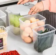 Multipurpose Clear Colour Plastic Food Canisters Storage Container Set of 3 Pcs 21x15.5x19 3800 ml 17x13x17 2300 ml 14x10.5x15 1200 ml