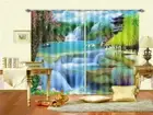 Clear Water Wind down 3D Curtains Blockout Photo Printing Curtains Drape Fabric