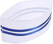 [LIFKOME] Stylish Blue Trim Chef Hat Unisex Baker Chef Hat Restaurant Cooking Cap for Men Women