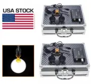 2 X Dental 3.5X Binocular Loupes with 5W LED Head Light w/ Filter & Box Black US